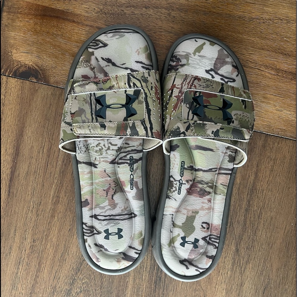 Mens Under Armour Camo Slides Size 12 New Without Tag